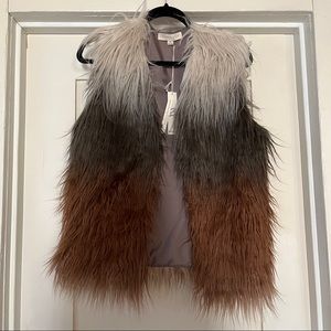 Love Stitch Faux Fur Boho Ombré Vest